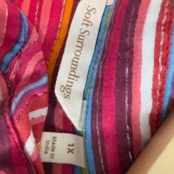 Soft Surroundings Multicolor Striped Garment Dress Cover Up - Picture 3 of 3